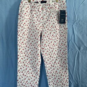 Charter Club White Cherry Print Pants